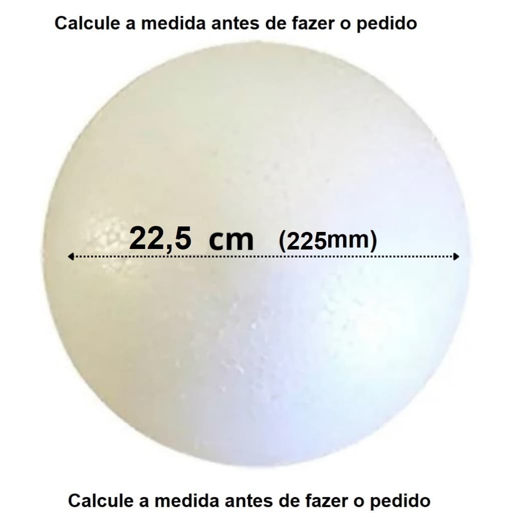 Bola de Isopor 22,5 cm (225 mm) – Esfera de Isopor para Artesanato, Decoração e Trabalhos Escolares