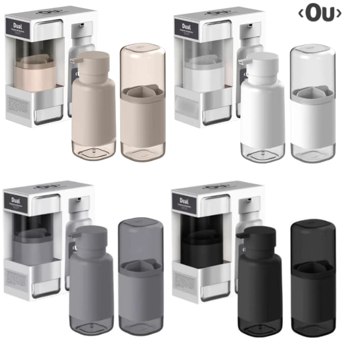 Conjunto Banheiro Porta Escova Porta Sabonete Liquido Dual - Ou