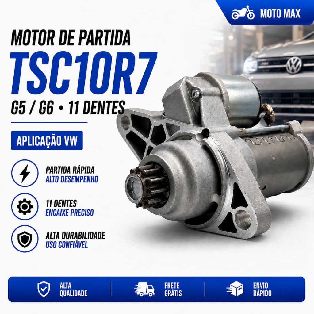 Motor Partida 11 Dentes Gol Fox Voyage Golf Saveiro G5 G6  1.0 1.6 Spacefox Crossfox
