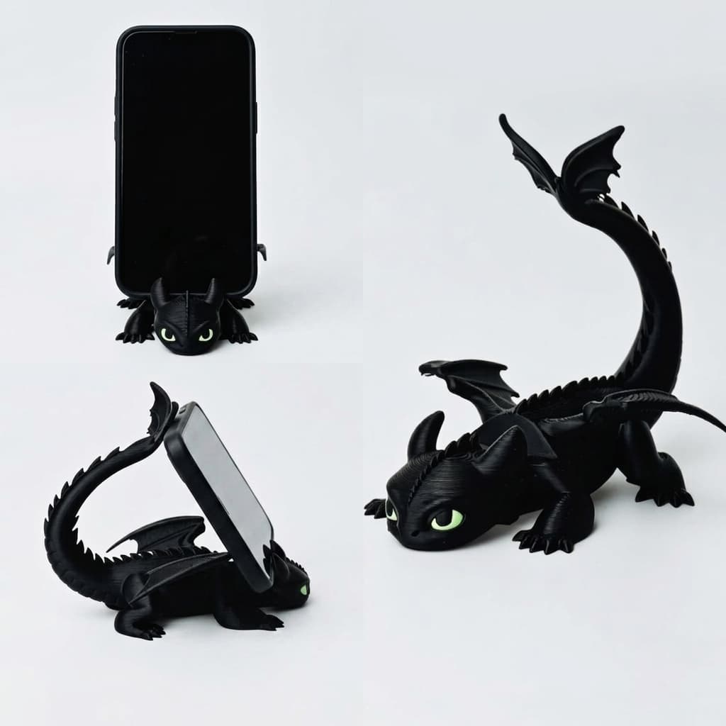 Suporte de Celular Banguela Fúria da Noite 3D - Porta Celular Geek Decorativo para Mesa Gamer e Escritório