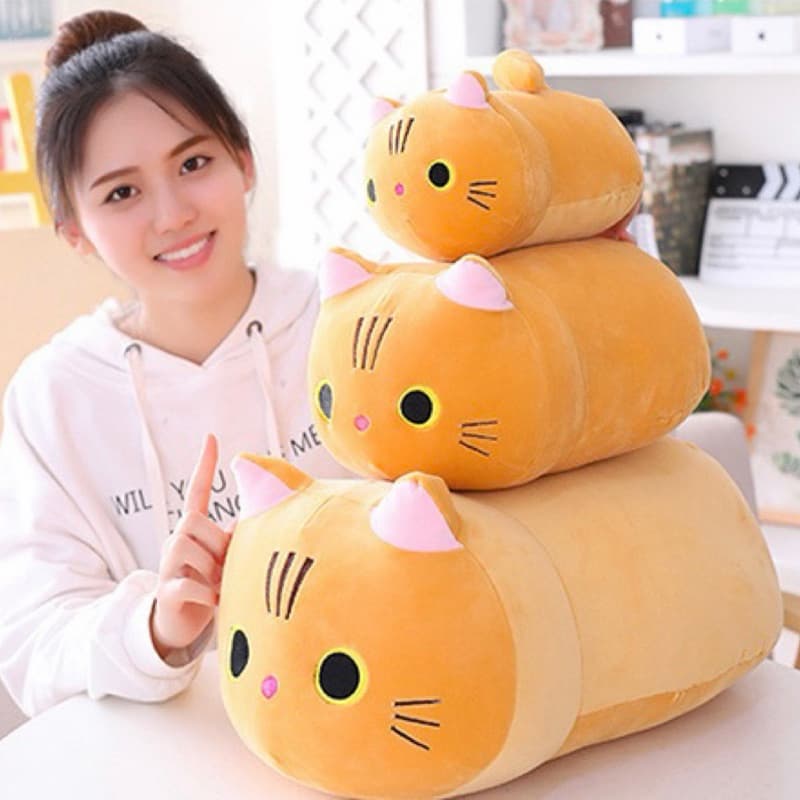 Gato Gatinho Capivara Cachorro de Pelúcia Fofinho Dorminhoco Dormir Brinquedo Crianças Presente Namorados Ursinho