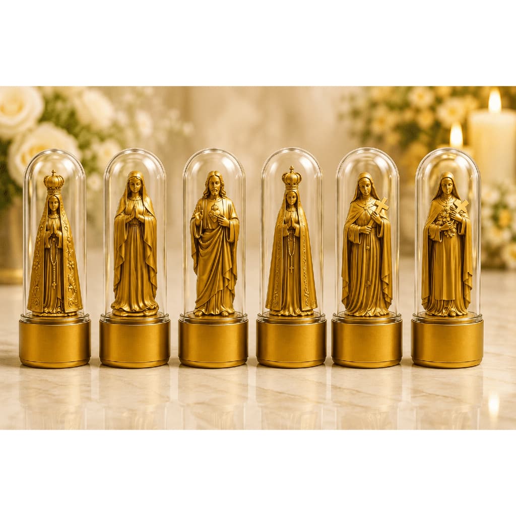 Kit Lembrancinha Religiosa Nossa Senhora Aparecida Santa Rita Fátima 6 Modelos Tubete