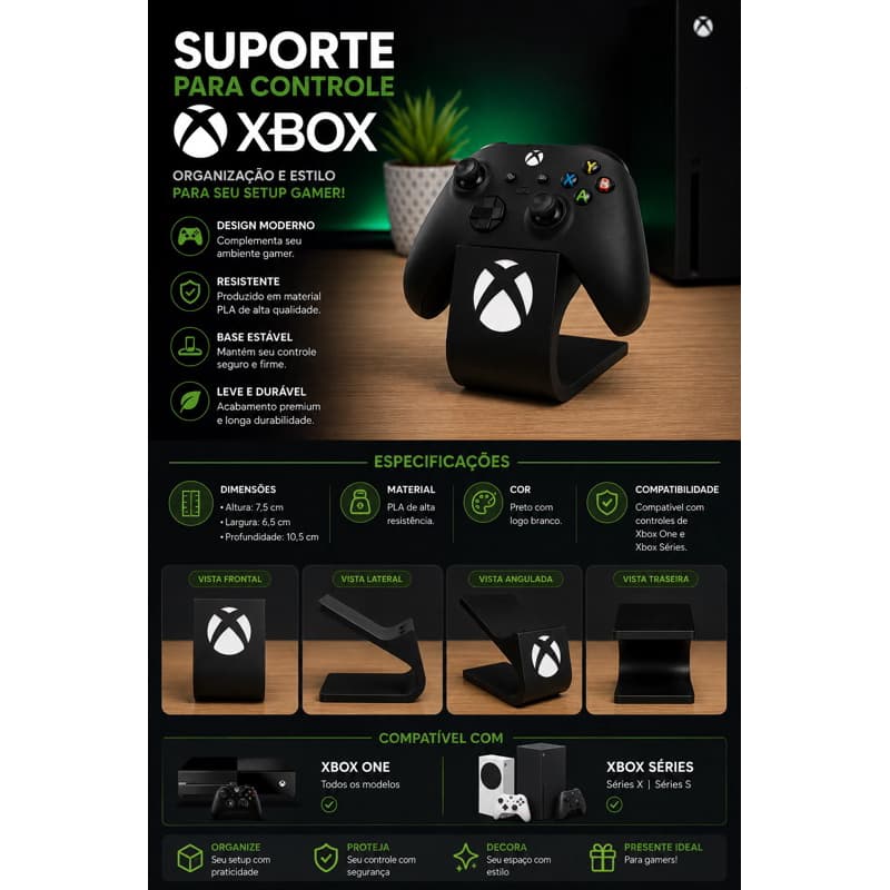 🎮 SUPORTE PARA CONTROLE XBOX — ORGANIZE SEU SETUP! 🎮