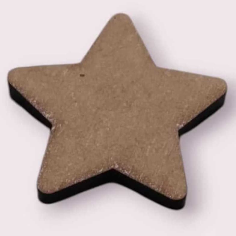 Aplique estrela mdf 6mm para artesanato kit com 30 unid 4cm/ 5cm