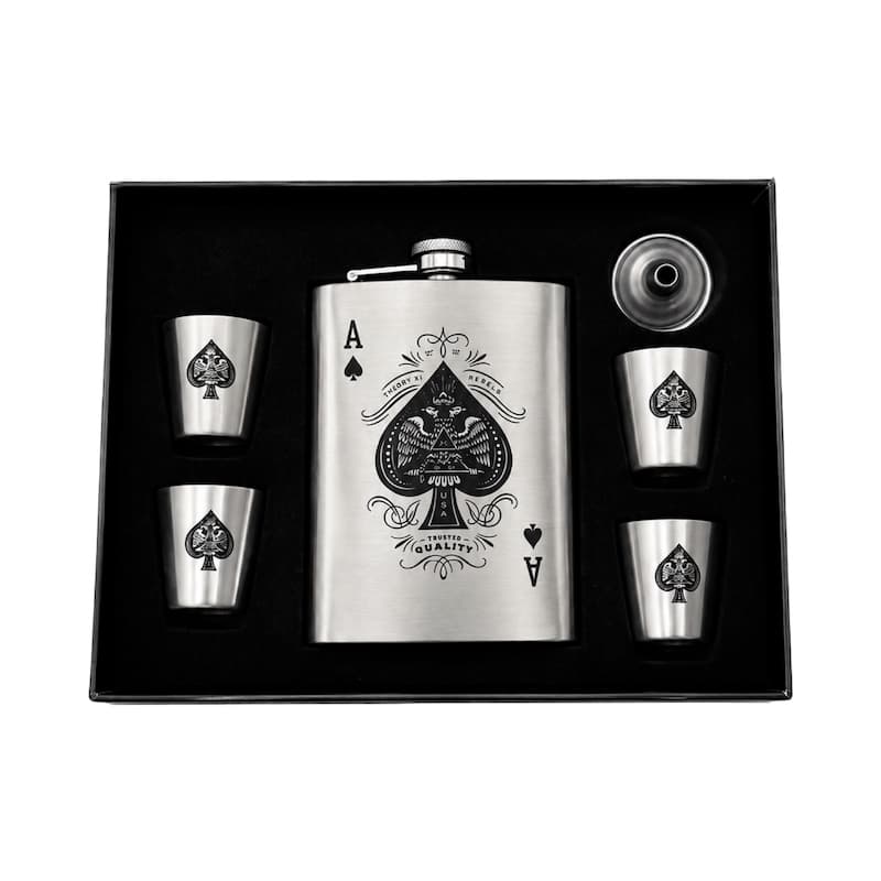 Kit Cantil Porta bebidas Inox Premim CAixa pResente copos funil