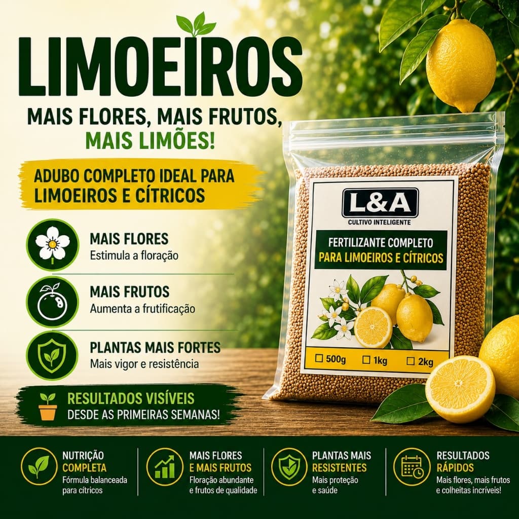 Adubo para Limoeiros e Cítricos Fertilizante Completo Floração e Frutificação