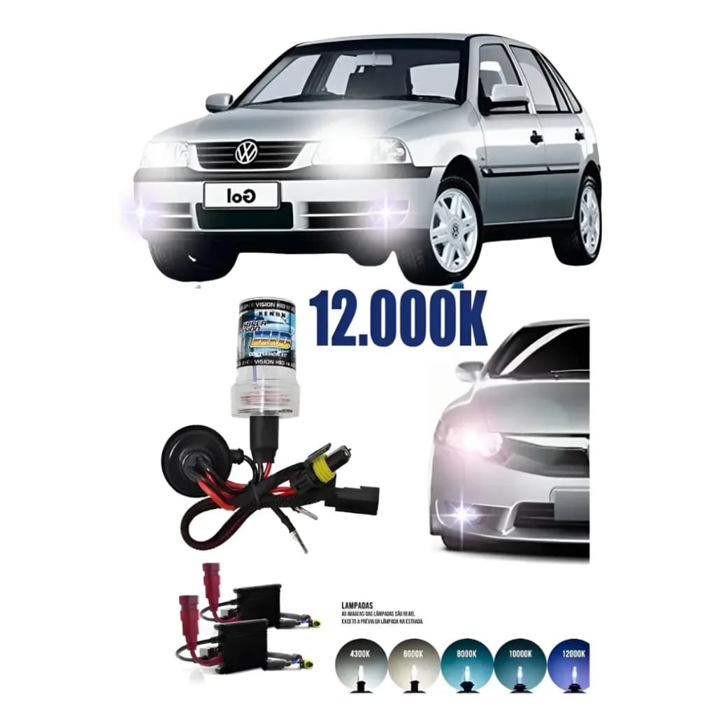 Kit Xenon H3 12000k Farol De Milha Gol G2