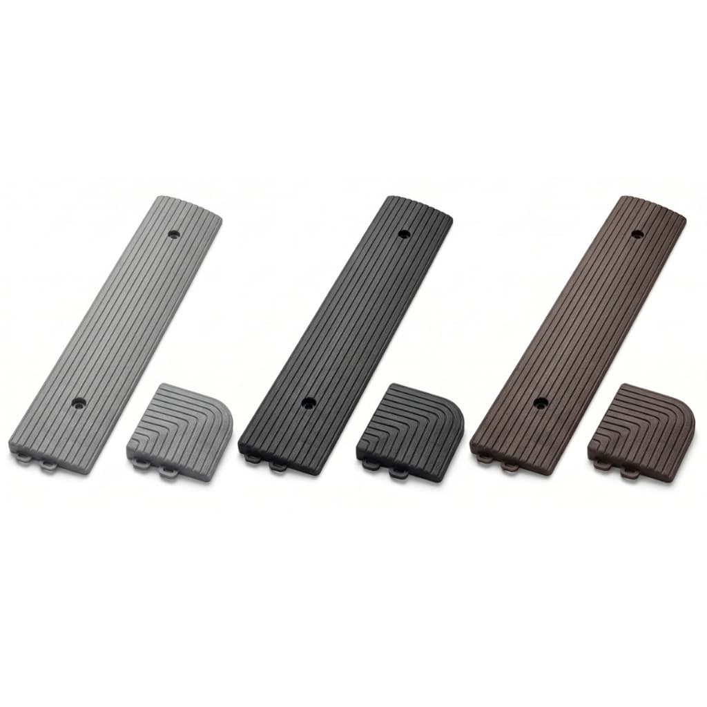 Rampa E Cantoneira De Acabamento Para Piso Modular RhinoModular Urban E Deck Borda Canto Macho Femea Avulso 30x6cm