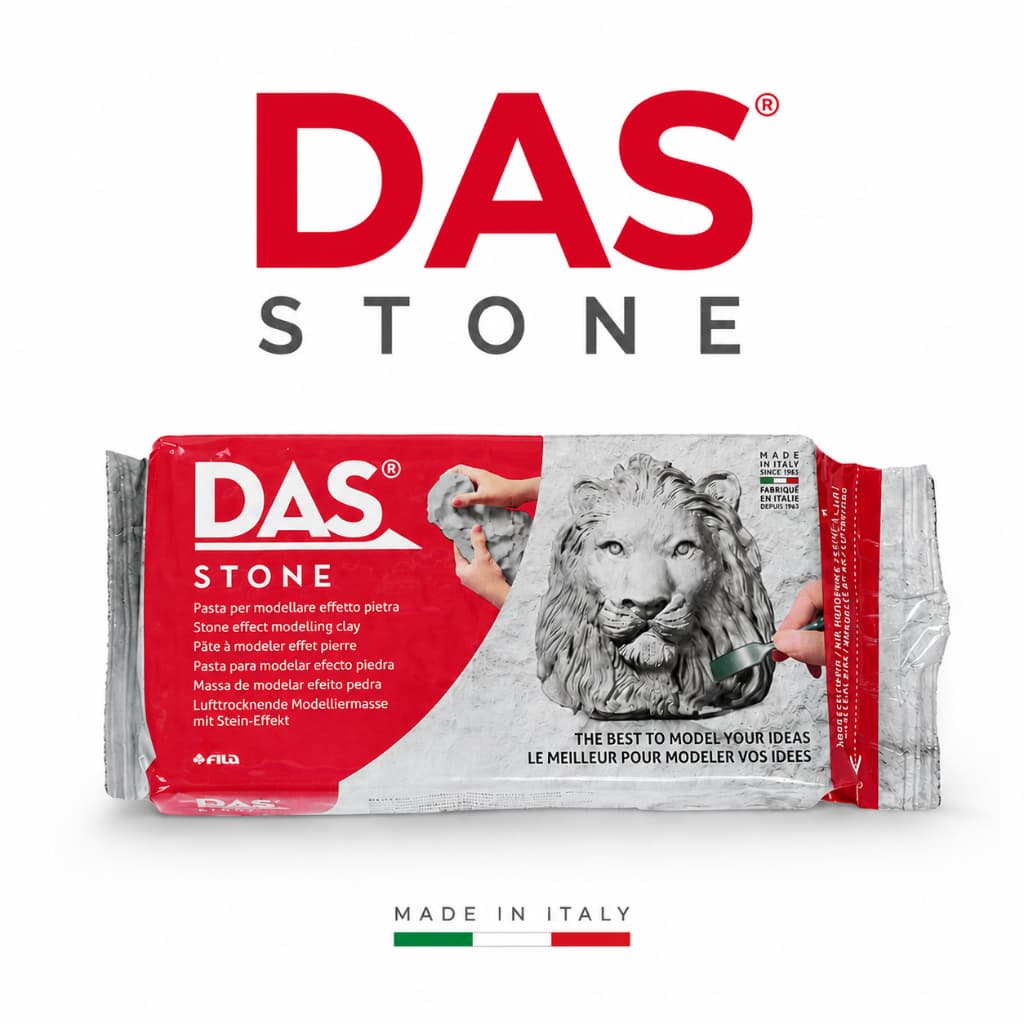 Massa de Modelar DAS Stone (Cinza) 1kg Cerâmica Fria para Escultura e Artesanato Sem Forno