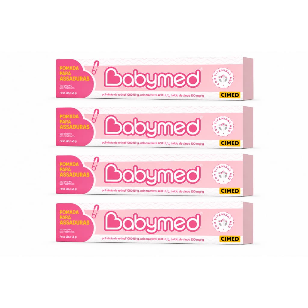 Kit 4 Babymed Rosa Pomada Para Assaduras 45g - Cimed