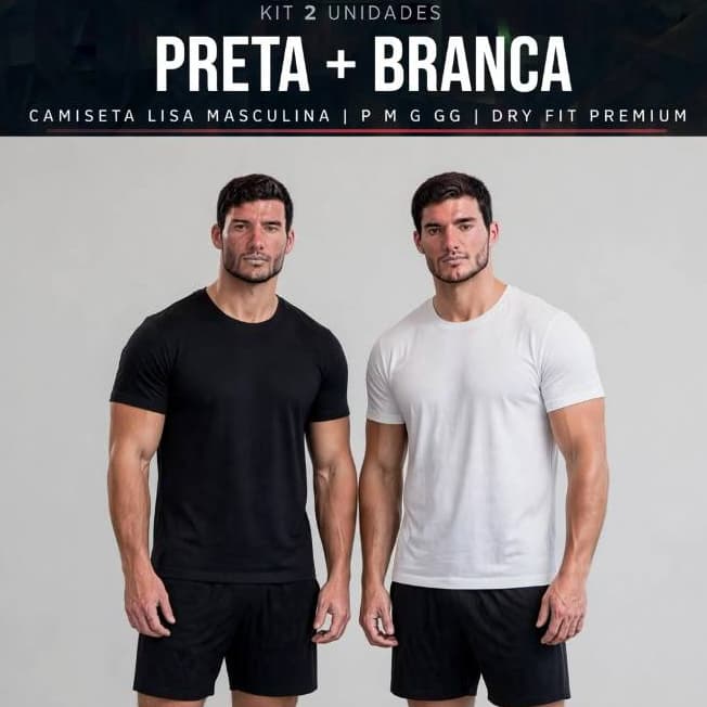 Kit 2 Camisetas Dry Fit Masculina Academia Treino Dia a Dia Conforto e Estilo