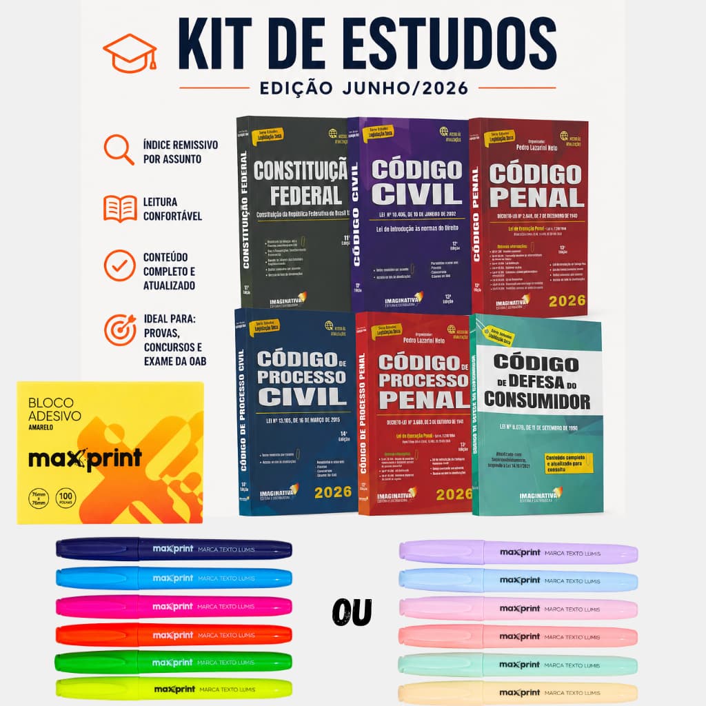 Constituição Federal + Civil + Processo Civil + Penal + Processo Penal + Código do Consumidor Edição Junho/2026 | Kit