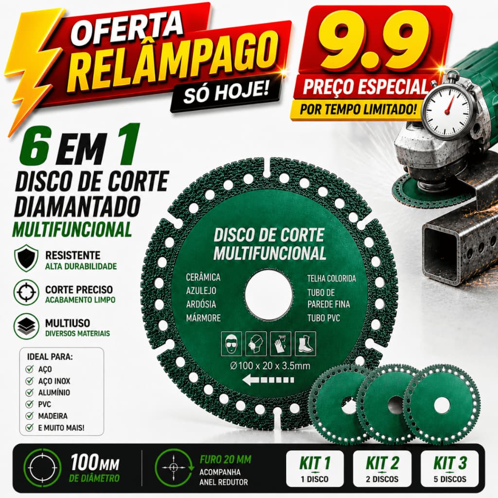 6 em 1 Disco Corte Kit 1/2/3 Diamantado  100mm Vidro Porcelanato Mármore Cerâmica Espelho Granito Esmerilhadeira Maquita