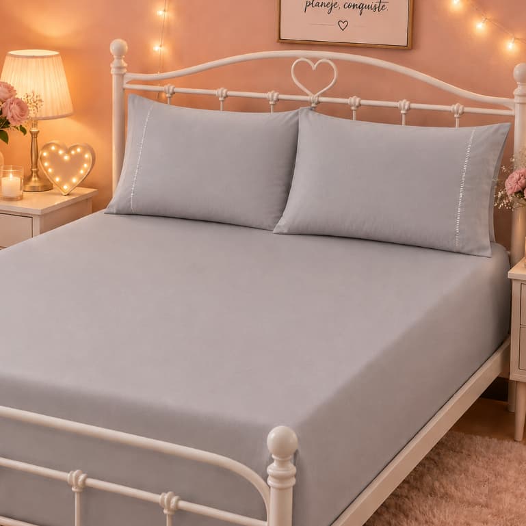 Jogo de Lençol Casal 3 Peças 400 Fios Micro Percal | Lençol Queen Cama Casal | Macio, Confortável e Sofisticado