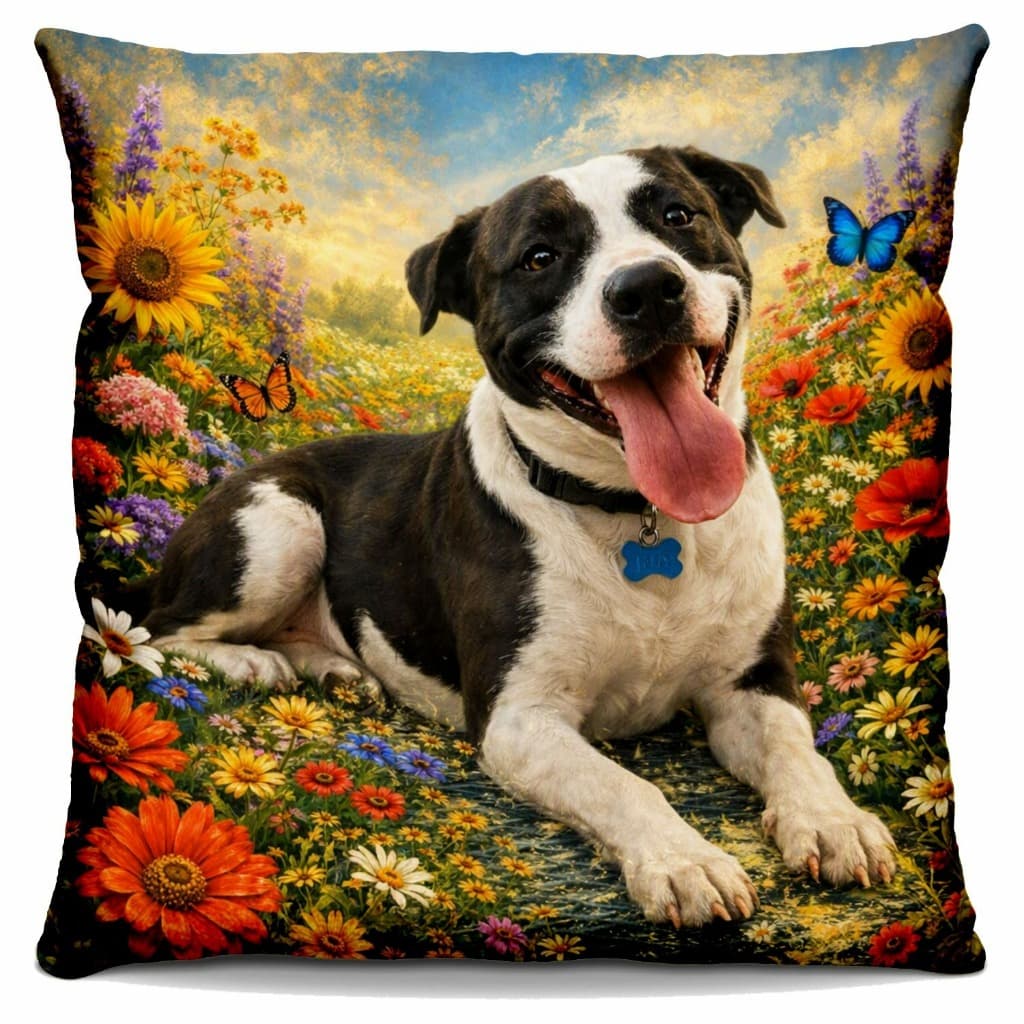 Capa de Almofada Cachorro Animal Pet 40x40cm com Zíper Invisível para Sala Quarto Escritório