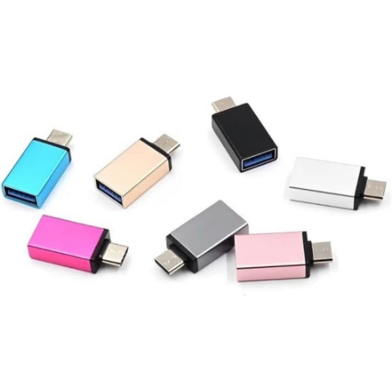 Kit 4 Adaptadores USB Tipo C para USB A OTG Macho Fêmea Celular Pendrive Mouse Teclado