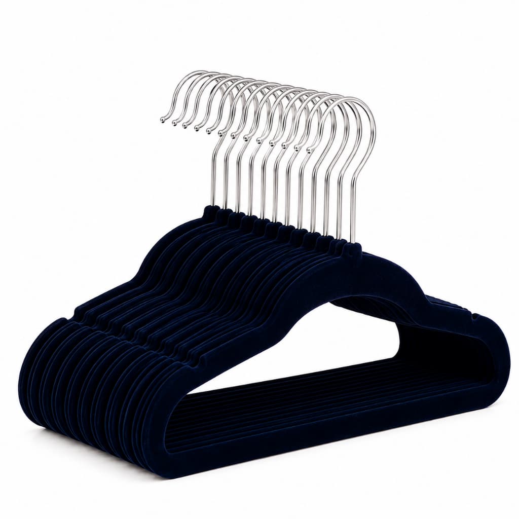 Kit 10 Cabides de Veludo Slim Antideslizantes Organizador de Roupas