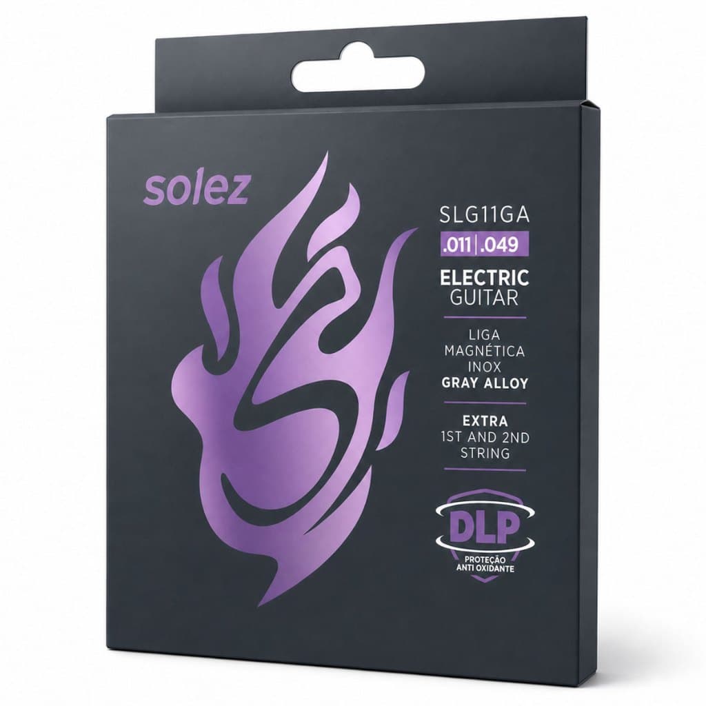 Encordoamento Guitarra Solez 011 Stainless Steel + 2 Cordas Resistente Timbre Original SLG11GA