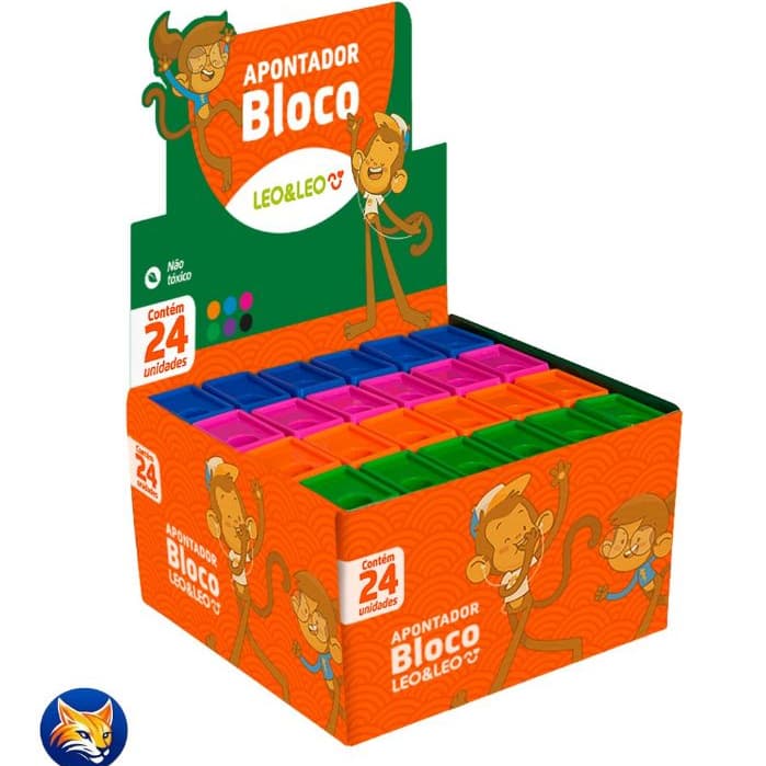 Kit 48 Apontadores Com Depósito 6 cm NEON Trend Escolar Escritório Leo&Leo