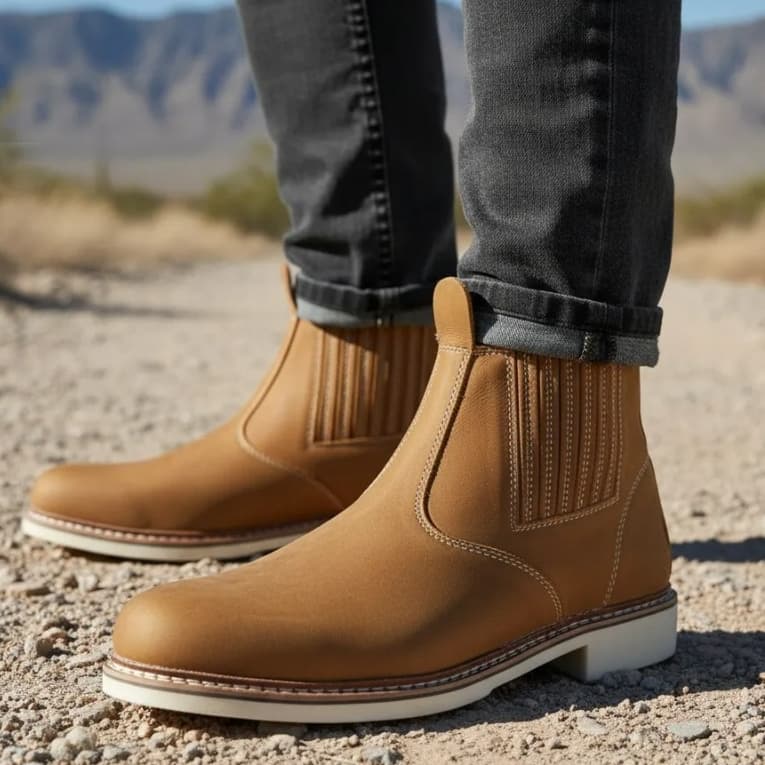 Botinas Country Confortavel Botas Couro Nobuck Legítimo Rodeio Solado Borracha Látex 33 AO 44