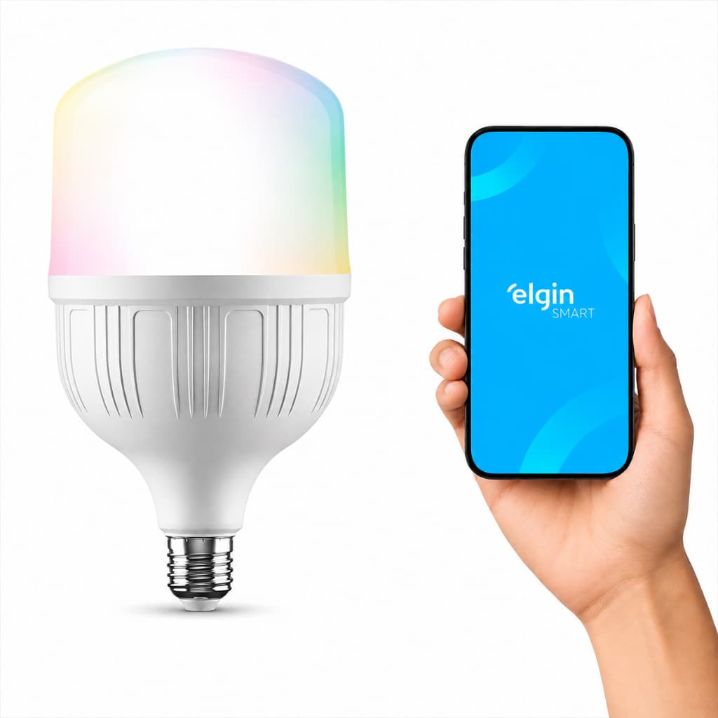 Lâmpada Inteligente Elgin Super Potência 20W Smart Color Wi-fi Compatível Alexa e Google Home