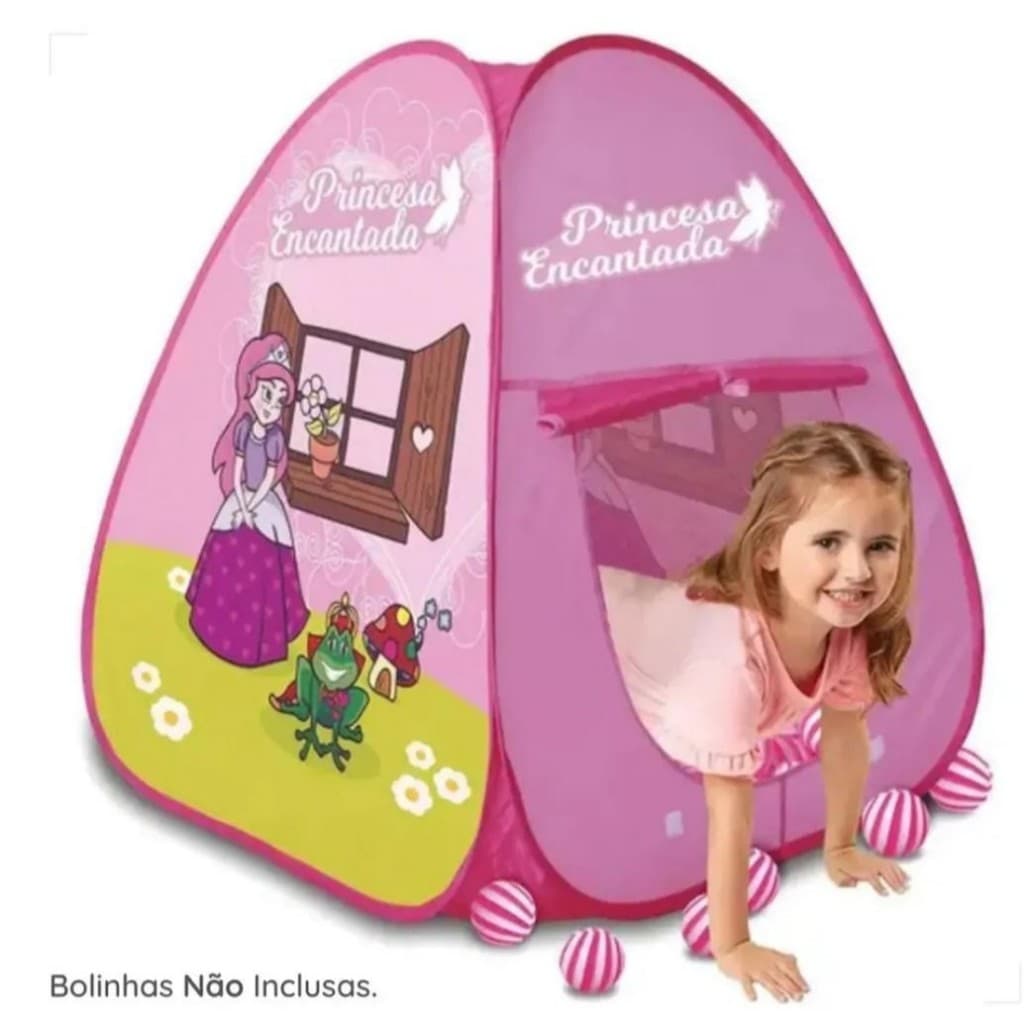 Barraca Infantil menina Cabana Tenda Dobrável  Rosa Princesa
