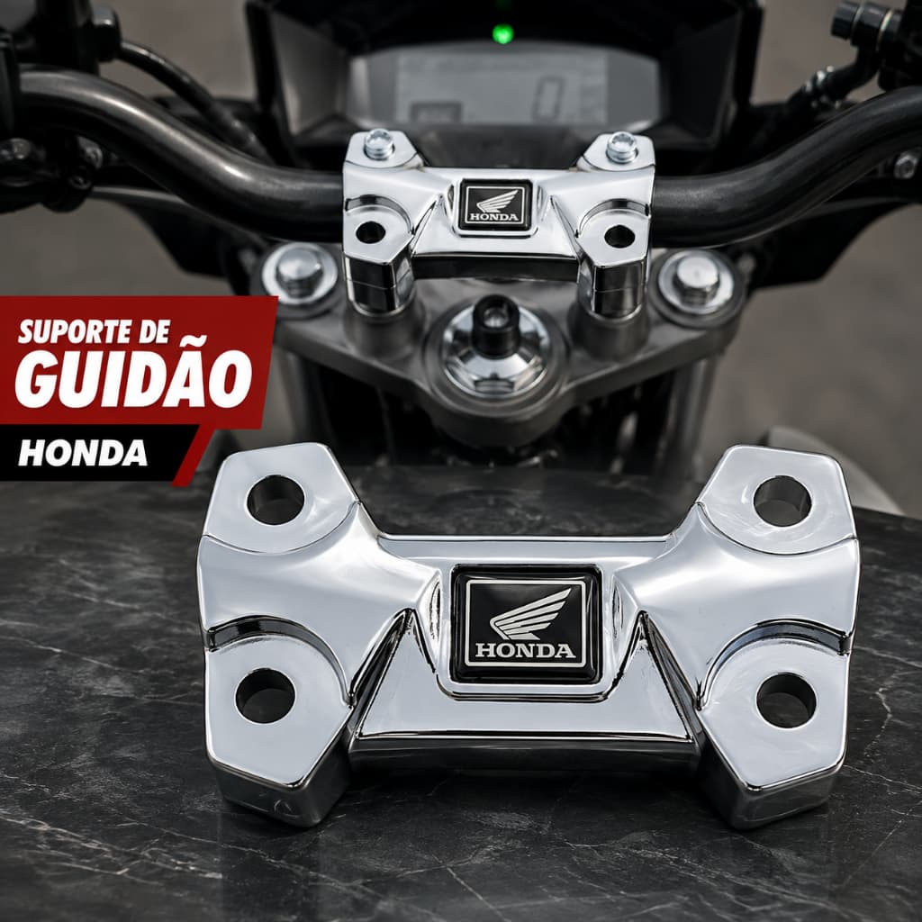 Cadeado Mesa Guidão Moto CG Titan Fan Start 150 160 Cromado Esportivo Reforçado 4 Furos Original Pad