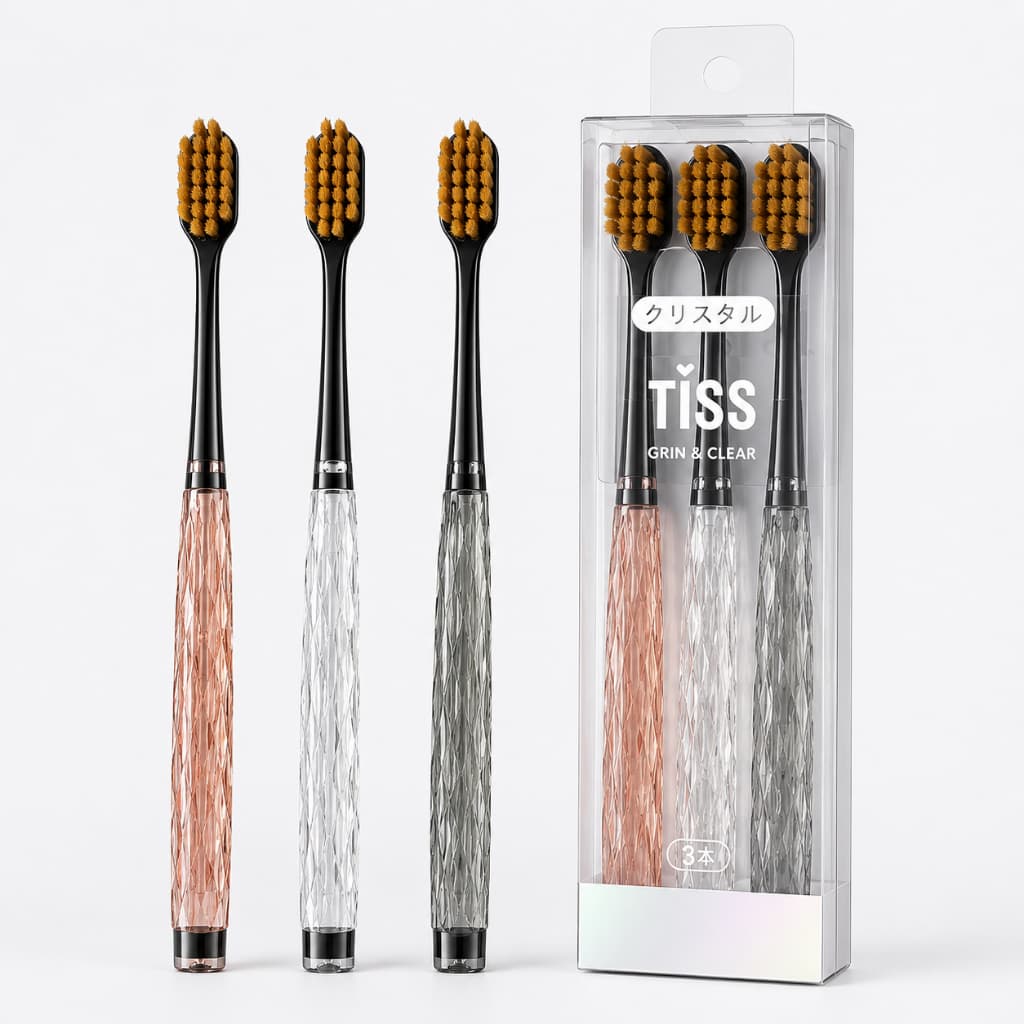 Kit3 Escova De Dentes Antibacteriana Com Cerdas Macias e Cabo de Cristal Antibacteriana ENVIO IMEDIATO!!