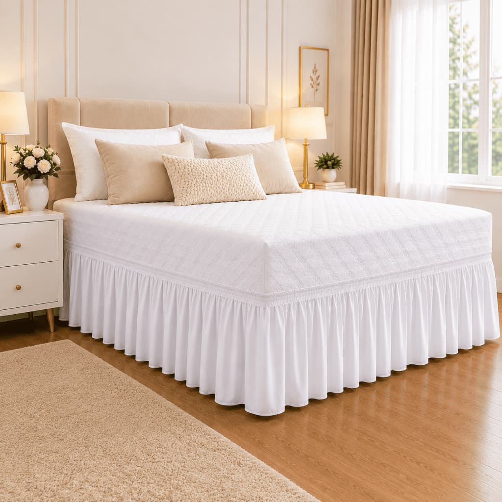 Saia Box Com Elástico Ajustável 40cm Casal Queen Solteiro Microfibra