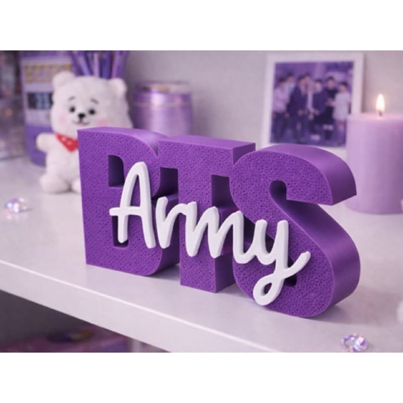 Letreiro BTS ARMY decorativo | Palavra decorativa ARMY