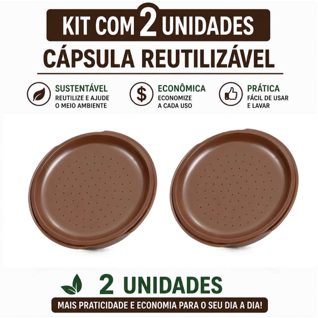 2 Cápsula De Café Reutilizável E Recarregável Filtro Para Philips Senseo Com Colher e Pincel