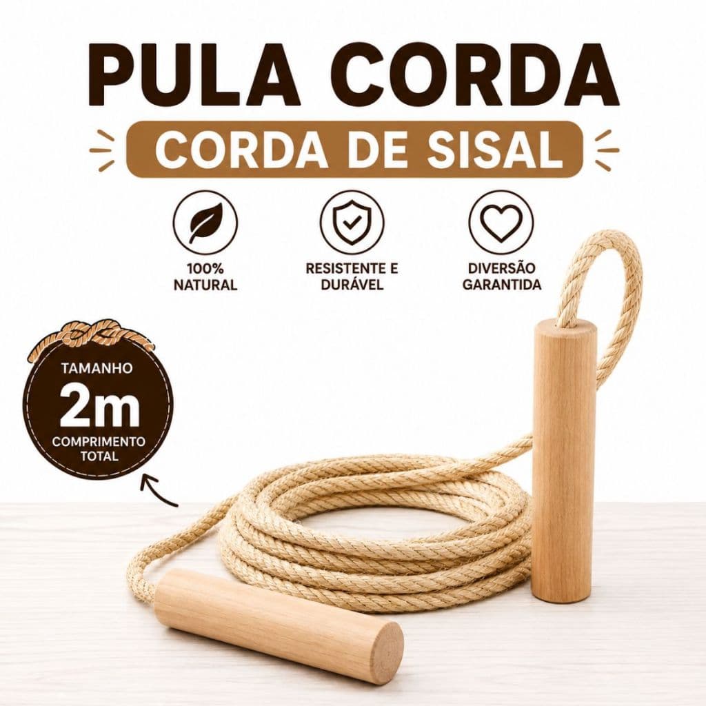 5 Pula Corda Infantil Sisal 2,0m Prendas Dia das Crianças Festa São João Aniversário Lembrancinhas