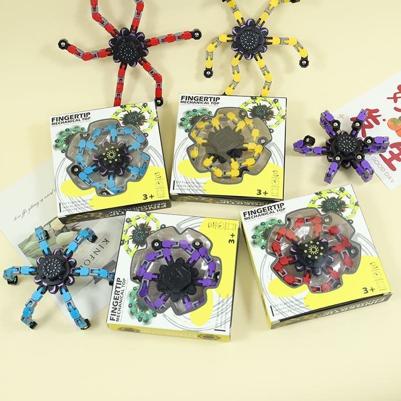 Fidget Spinner Transformável Mecânico, Brinquedo Anti‑Estresse Educativo para Crianças, Exercita Mente, Lembrancinha