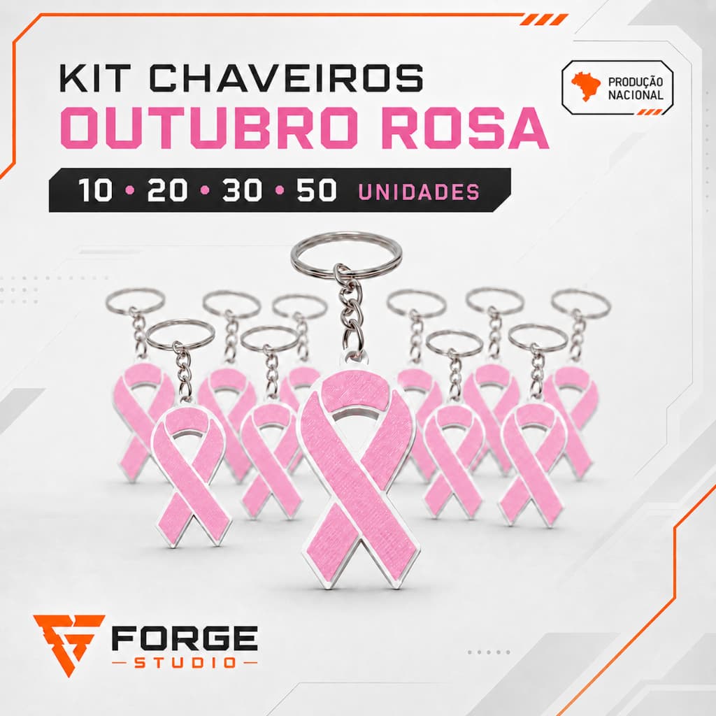 Kit Chaveiros Outubro Rosa – Lembrancinhas para Campanhas de Conscientização