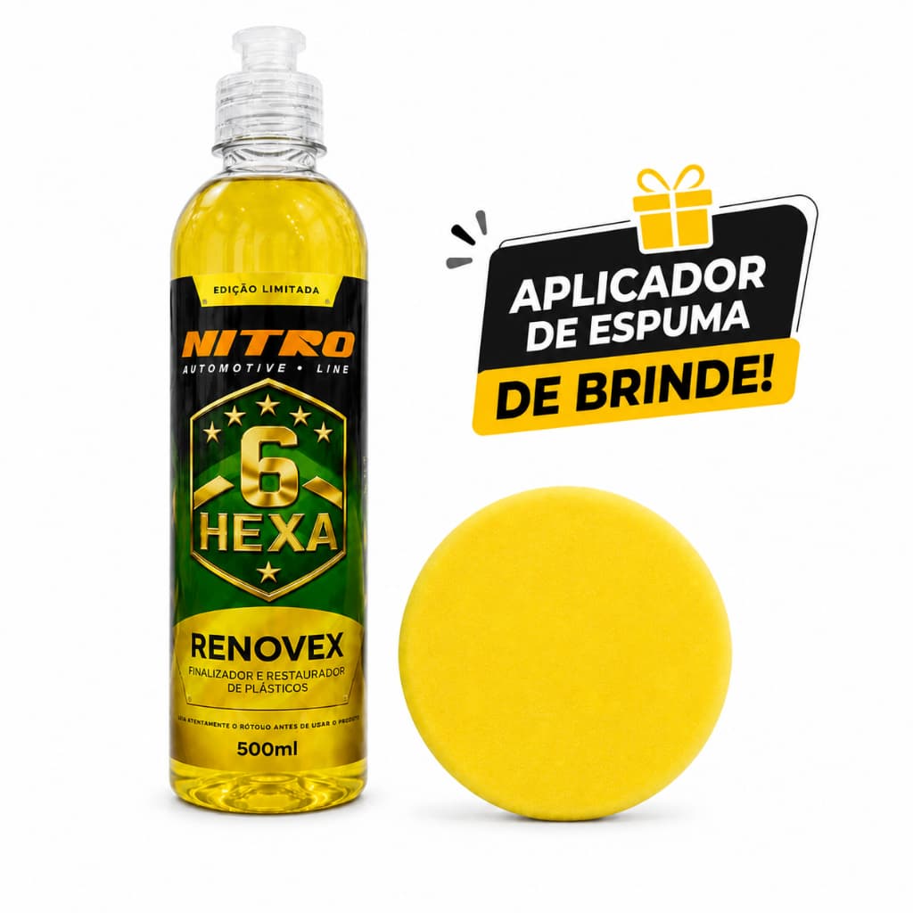 Renovex 500ml Restaurador e Finalizador de Plásticos + Aplicador Grátis