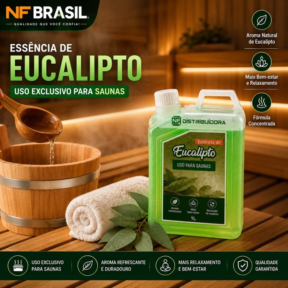 Essência Eucalipto Concentrado Para Sauna Galão De 1 Litro