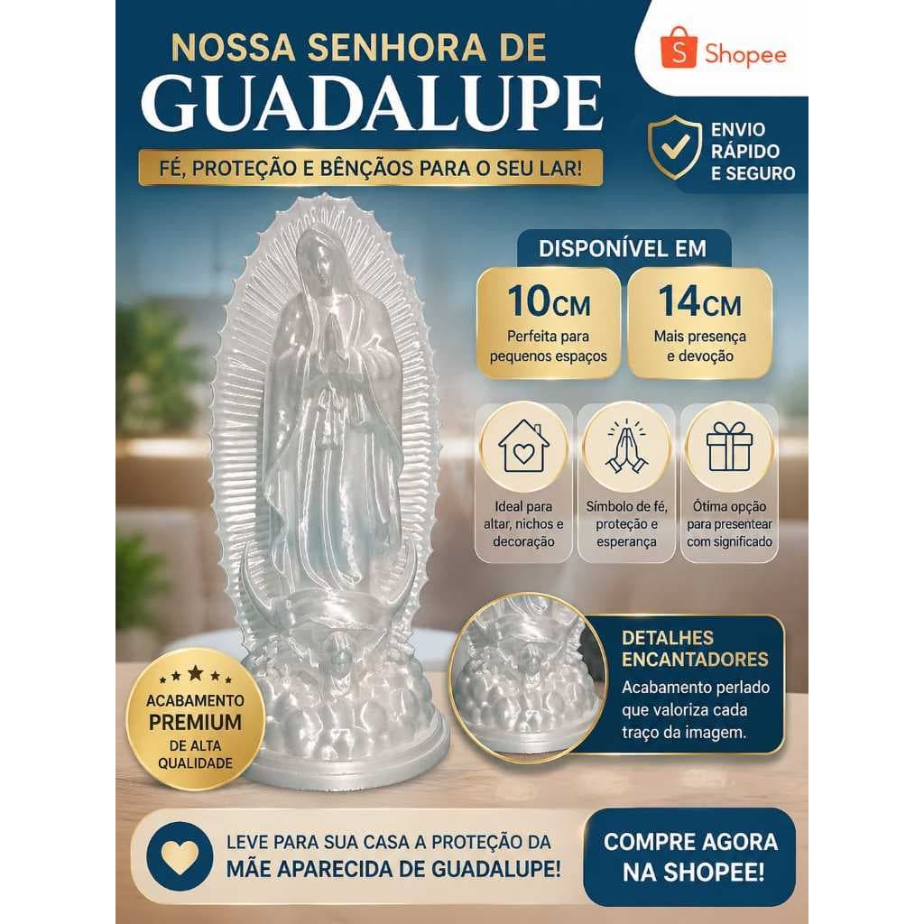IMAGEM NOSSA SENHORA DE GUADALUPE PEROLADA