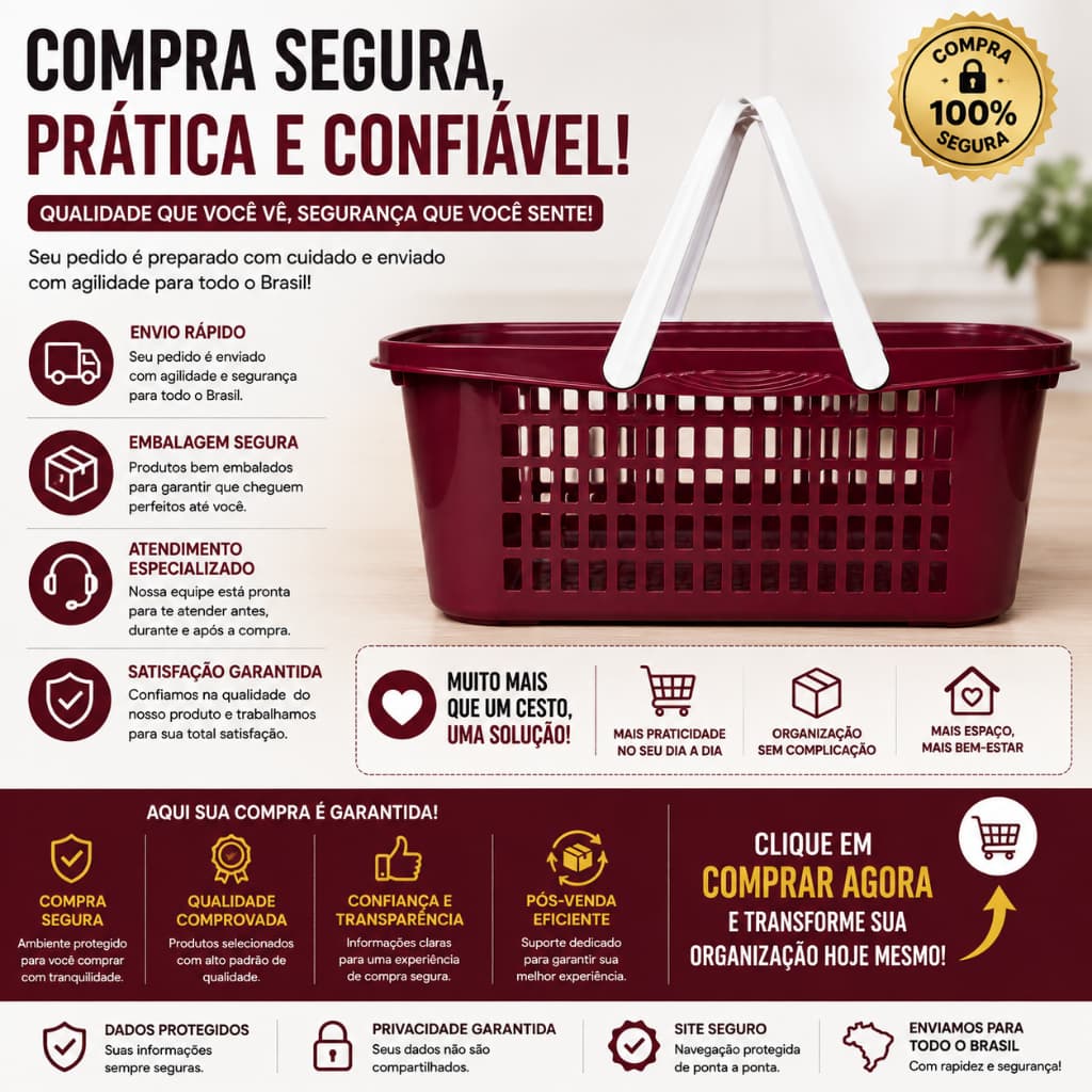 CESTO ORGANIZADOR 9L COM ALÇAS