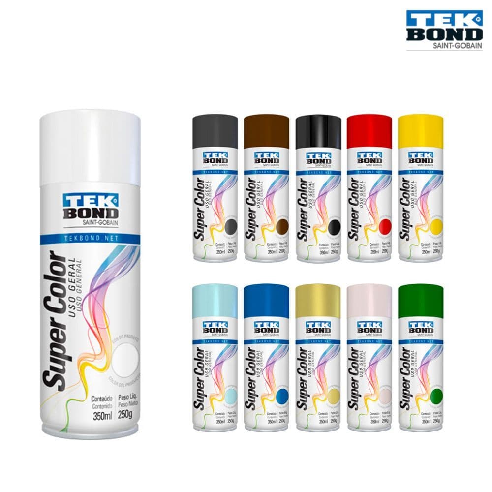Tinta Spray Tekbond Uso Geral 350ml - Secagem Rápida e Resistente com Brilho