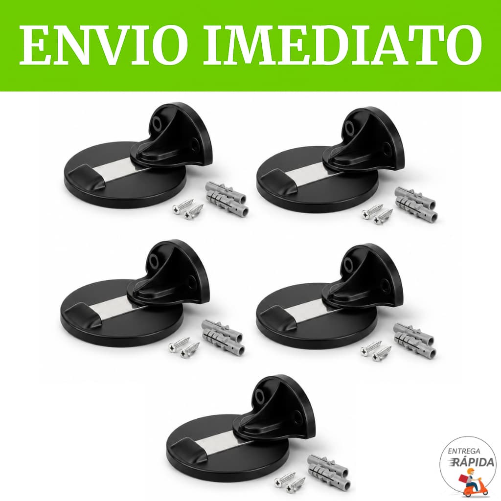 KIT 5 TRAVA PORTA ANTI IMPACTO - BATEDOR MAGNÉTICO DE PORTA