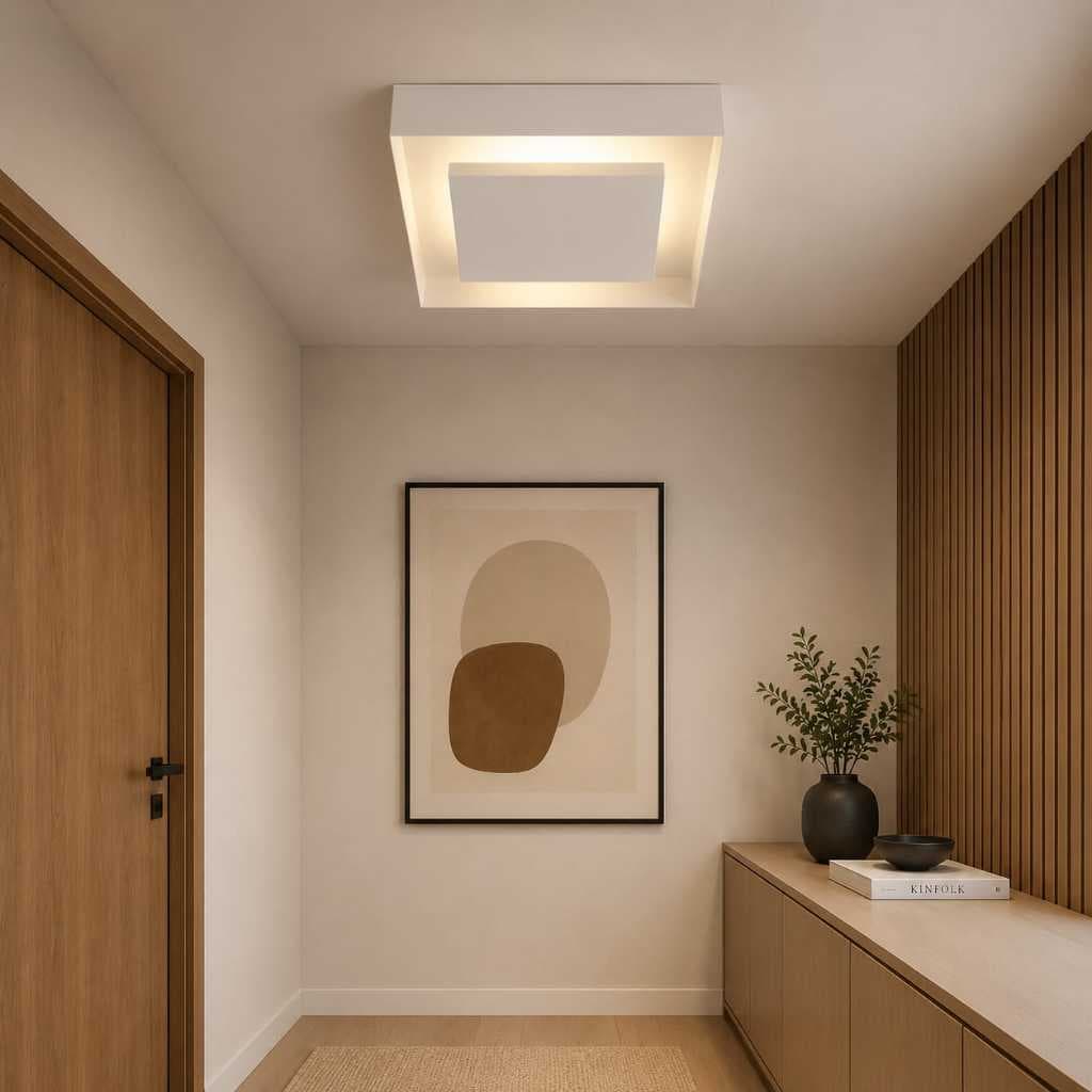 Plafon Sobrepor Luz Indireta 30 cm - 40 cm Luminária E27 G9 Teto Cor Branco Lâmpada 3000k 6500k