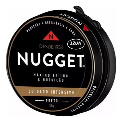 Brilho Intenso e Proteção Duradoura Graxa Nugget Preta para Sapatos