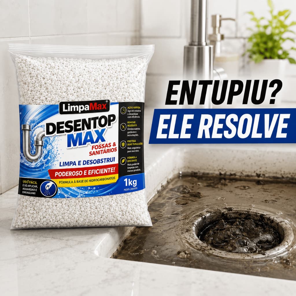 Entupiu? Ele Resolve! LimpaMax Desentupidor Potente para Pias, Ralos, Vasos e Canos