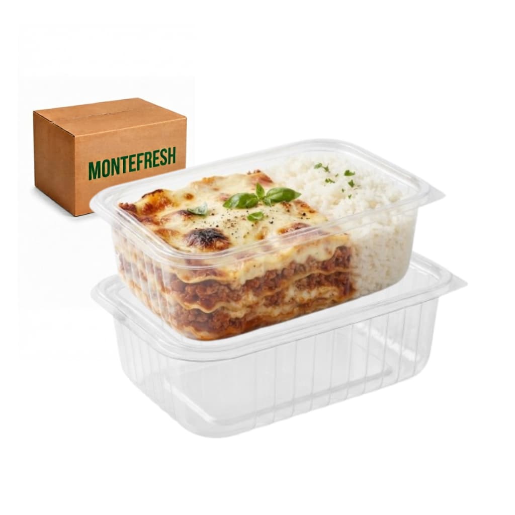 Pote 500ML 80 UN Marmita  Retangular Com Tampa Plastico  EMBALAGEM Plastico Resistente  MONTEFRESH