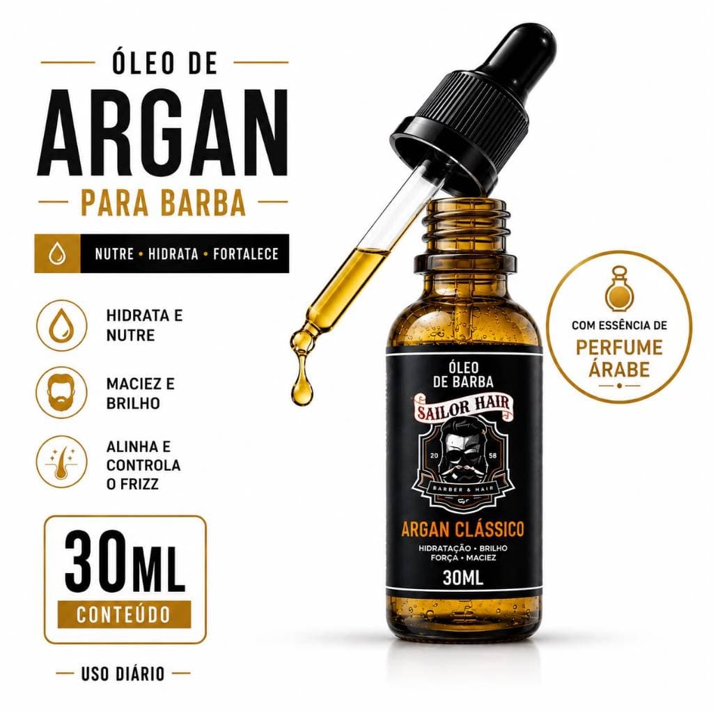 ￼Óleo Para Barba salon hair 30 ml - Macia Perfumada Hidratação| essência de perfume árabe