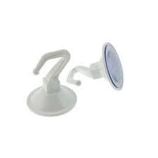 Cabide Plástico com Ventosa Simples Branco ( Kit com 10 unidades) Vuten
