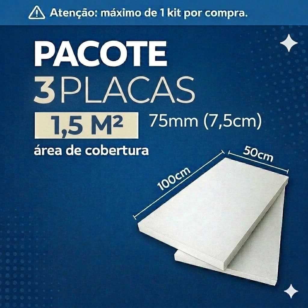 Kit placa de isopor de 75mm - 3placas