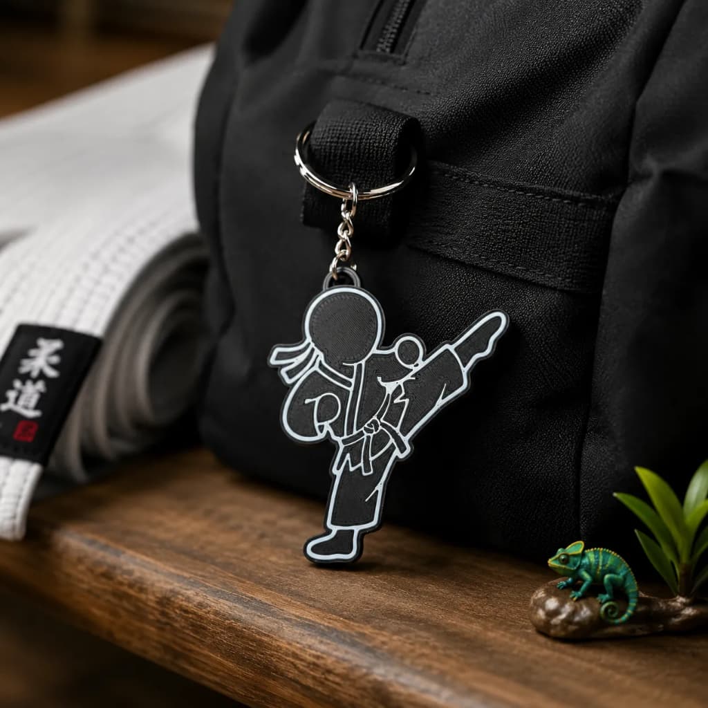 Chaveiro Jiu Jitsu BJJ Lutador de Kimono Artes Marciais Presente para Atleta