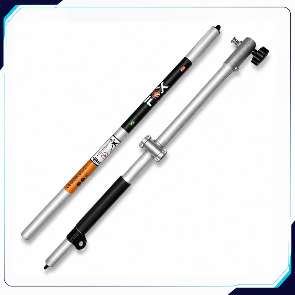 Tubo Haste Cardan Bipartido 28mm Roçadeira Com Suporte Guidão E Regulagem