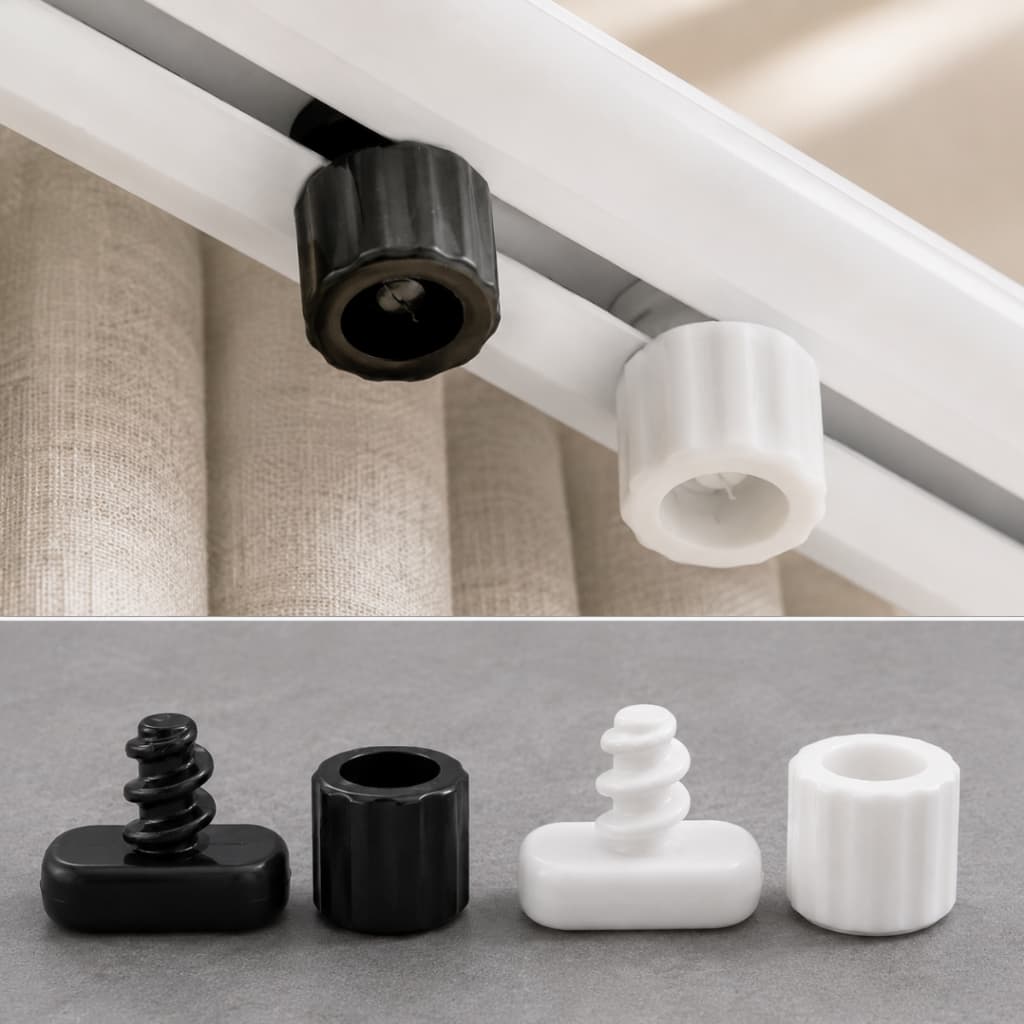 Kit Terminal Trava para Trilho Suíço Max e Varão Wave Cortina Plástico Resistente